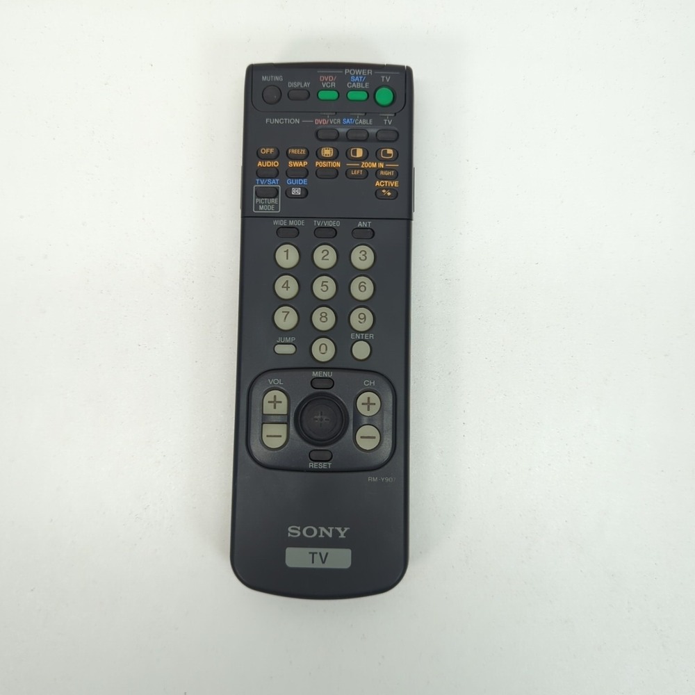 Sony RM-Y907 TV Remote Control DVD VCR SAT Cable Multi Device Flip Top Black